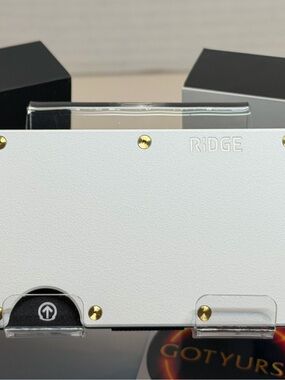 RIDGE WALLET | NEW MATTE POLAR WHITE w/UPGRADED MONEY CLIP & GOLD PVD SCREWS